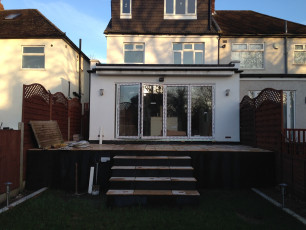 Kitchen Extension and Dormer Loft Conversion (view from the garden) - Roding Lane North, Woodford Green